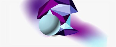 Moda 3d geometrik kompozisyon, iş veya teknoloji sunumu için tasarım şablonu, İnternet posteri veya web broşürü kapağı