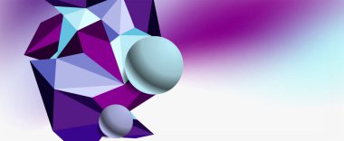 Moda 3d geometrik kompozisyon, iş veya teknoloji sunumu için tasarım şablonu, İnternet posteri veya web broşürü kapağı