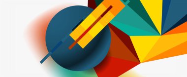 Moda 3d geometrik kompozisyon, iş veya teknoloji sunumu için tasarım şablonu, İnternet posteri veya web broşürü kapağı