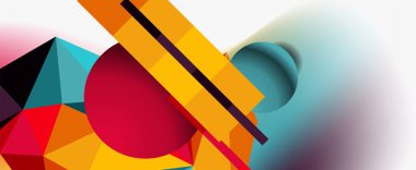 Moda 3d geometrik kompozisyon, iş veya teknoloji sunumu için tasarım şablonu, İnternet posteri veya web broşürü kapağı