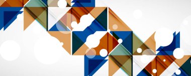 Geometrik soyut arkaplan. Tekno renk üçgen şekilleri. Kapaklar, afişler, el ilanları ve posterler ve diğer tasarımlar için vektör illüstrasyonu