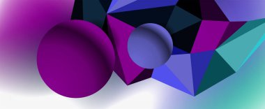 Moda 3d geometrik kompozisyon, iş veya teknoloji sunumu için tasarım şablonu, İnternet posteri veya web broşürü kapağı