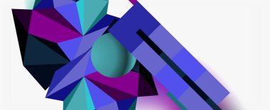 Moda 3d geometrik kompozisyon, iş veya teknoloji sunumu için tasarım şablonu, İnternet posteri veya web broşürü kapağı