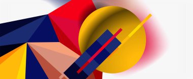 Moda 3d geometrik kompozisyon, iş veya teknoloji sunumu için tasarım şablonu, İnternet posteri veya web broşürü kapağı