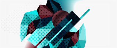 Moda 3d geometrik kompozisyon, iş veya teknoloji sunumu için tasarım şablonu, İnternet posteri veya web broşürü kapağı