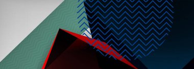 Düşük polyester 3 boyutlu geometrik şekiller, minimum soyut arkaplan. Kapaklar, afişler, el ilanları ve posterler için vektör illüstrasyonları