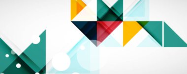 Geometrik soyut arkaplan. Tekno renk üçgen şekilleri. Kapaklar, afişler, el ilanları ve posterler ve diğer tasarımlar için vektör illüstrasyonu