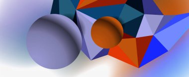 Moda 3d geometrik kompozisyon, iş veya teknoloji sunumu için tasarım şablonu, İnternet posteri veya web broşürü kapağı