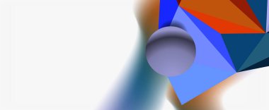 Moda 3d geometrik kompozisyon, iş veya teknoloji sunumu için tasarım şablonu, İnternet posteri veya web broşürü kapağı