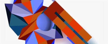 Moda 3d geometrik kompozisyon, iş veya teknoloji sunumu için tasarım şablonu, İnternet posteri veya web broşürü kapağı