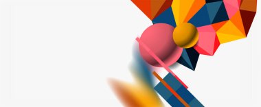Moda 3d geometrik kompozisyon, iş veya teknoloji sunumu için tasarım şablonu, İnternet posteri veya web broşürü kapağı