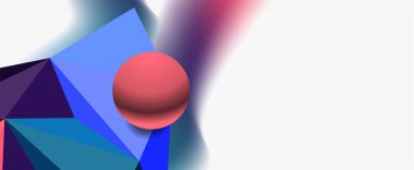 Moda 3d geometrik kompozisyon, iş veya teknoloji sunumu için tasarım şablonu, İnternet posteri veya web broşürü kapağı