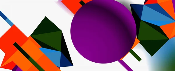 Moda 3d geometrik kompozisyon, iş veya teknoloji sunumu için tasarım şablonu, İnternet posteri veya web broşürü kapağı — Stok Vektör