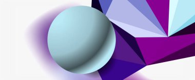 Moda 3d geometrik kompozisyon, iş veya teknoloji sunumu için tasarım şablonu, İnternet posteri veya web broşürü kapağı