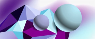 Moda 3d geometrik kompozisyon, iş veya teknoloji sunumu için tasarım şablonu, İnternet posteri veya web broşürü kapağı