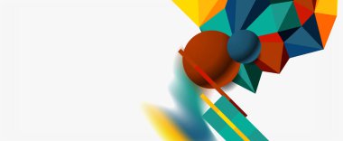 Moda 3d geometrik kompozisyon, iş veya teknoloji sunumu için tasarım şablonu, İnternet posteri veya web broşürü kapağı