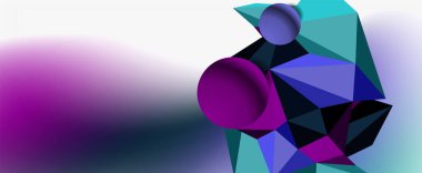 Moda 3d geometrik kompozisyon, iş veya teknoloji sunumu için tasarım şablonu, İnternet posteri veya web broşürü kapağı