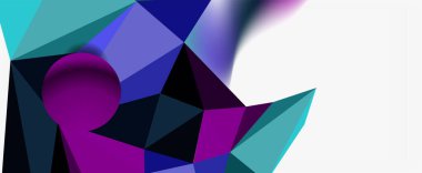 Moda 3d geometrik kompozisyon, iş veya teknoloji sunumu için tasarım şablonu, İnternet posteri veya web broşürü kapağı