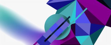 Moda 3d geometrik kompozisyon, iş veya teknoloji sunumu için tasarım şablonu, İnternet posteri veya web broşürü kapağı