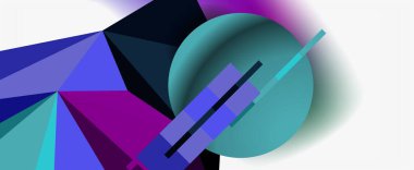 Moda 3d geometrik kompozisyon, iş veya teknoloji sunumu için tasarım şablonu, İnternet posteri veya web broşürü kapağı