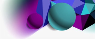 Moda 3d geometrik kompozisyon, iş veya teknoloji sunumu için tasarım şablonu, İnternet posteri veya web broşürü kapağı