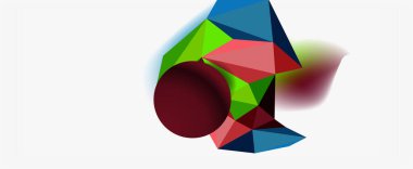 Moda 3d geometrik kompozisyon, iş veya teknoloji sunumu için tasarım şablonu, İnternet posteri veya web broşürü kapağı