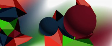 Moda 3d geometrik kompozisyon, iş veya teknoloji sunumu için tasarım şablonu, İnternet posteri veya web broşürü kapağı