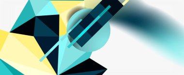 Moda 3d geometrik kompozisyon, iş veya teknoloji sunumu için tasarım şablonu, İnternet posteri veya web broşürü kapağı