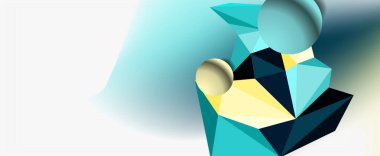 Moda 3d geometrik kompozisyon, iş veya teknoloji sunumu için tasarım şablonu, İnternet posteri veya web broşürü kapağı