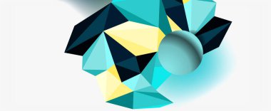 Moda 3d geometrik kompozisyon, iş veya teknoloji sunumu için tasarım şablonu, İnternet posteri veya web broşürü kapağı