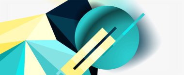 Moda 3d geometrik kompozisyon, iş veya teknoloji sunumu için tasarım şablonu, İnternet posteri veya web broşürü kapağı