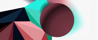 Moda 3d geometrik kompozisyon, iş veya teknoloji sunumu için tasarım şablonu, İnternet posteri veya web broşürü kapağı
