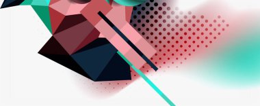 Moda 3d geometrik kompozisyon, iş veya teknoloji sunumu için tasarım şablonu, İnternet posteri veya web broşürü kapağı