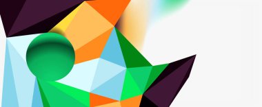 Moda 3d geometrik kompozisyon, iş veya teknoloji sunumu için tasarım şablonu, İnternet posteri veya web broşürü kapağı