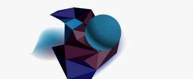 Moda 3d geometrik kompozisyon, iş veya teknoloji sunumu için tasarım şablonu, İnternet posteri veya web broşürü kapağı