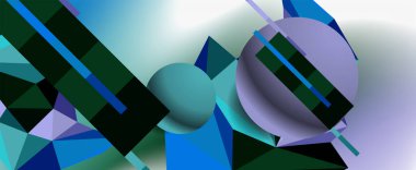 Moda 3d geometrik kompozisyon, iş veya teknoloji sunumu için tasarım şablonu, İnternet posteri veya web broşürü kapağı