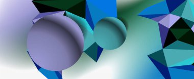 Moda 3d geometrik kompozisyon, iş veya teknoloji sunumu için tasarım şablonu, İnternet posteri veya web broşürü kapağı