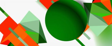 Moda 3d geometrik kompozisyon, iş veya teknoloji sunumu için tasarım şablonu, İnternet posteri veya web broşürü kapağı