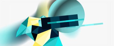 Moda 3d geometrik kompozisyon, iş veya teknoloji sunumu için tasarım şablonu, İnternet posteri veya web broşürü kapağı