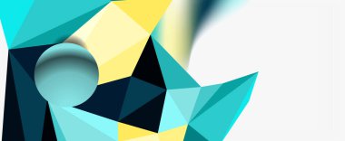 Moda 3d geometrik kompozisyon, iş veya teknoloji sunumu için tasarım şablonu, İnternet posteri veya web broşürü kapağı