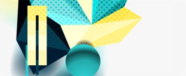 Moda 3d geometrik kompozisyon, iş veya teknoloji sunumu için tasarım şablonu, İnternet posteri veya web broşürü kapağı