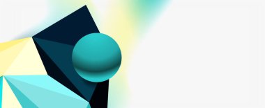 Moda 3d geometrik kompozisyon, iş veya teknoloji sunumu için tasarım şablonu, İnternet posteri veya web broşürü kapağı