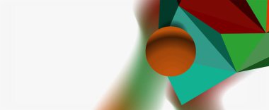 Moda 3d geometrik kompozisyon, iş veya teknoloji sunumu için tasarım şablonu, İnternet posteri veya web broşürü kapağı