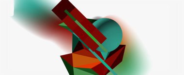 Moda 3d geometrik kompozisyon, iş veya teknoloji sunumu için tasarım şablonu, İnternet posteri veya web broşürü kapağı