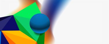 Moda 3d geometrik kompozisyon, iş veya teknoloji sunumu için tasarım şablonu, İnternet posteri veya web broşürü kapağı