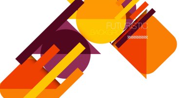 Basit daireler ve soyut arka plan üçgenleri. Kapaklar, afişler, el ilanları ve posterler ve diğer tasarımlar için vektör illüstrasyonu