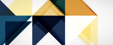 Vektör üçgen geometrik arkaplan kümesi. Kapaklar, afişler, el ilanları ve posterler ve diğer tasarımlar için vektör illüstrasyonu