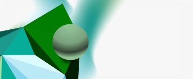 Moda 3d geometrik kompozisyon, iş veya teknoloji sunumu için tasarım şablonu, İnternet posteri veya web broşürü kapağı