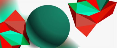 Moda 3d geometrik kompozisyon, iş veya teknoloji sunumu için tasarım şablonu, İnternet posteri veya web broşürü kapağı