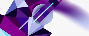 Moda 3d geometrik kompozisyon, iş veya teknoloji sunumu için tasarım şablonu, İnternet posteri veya web broşürü kapağı